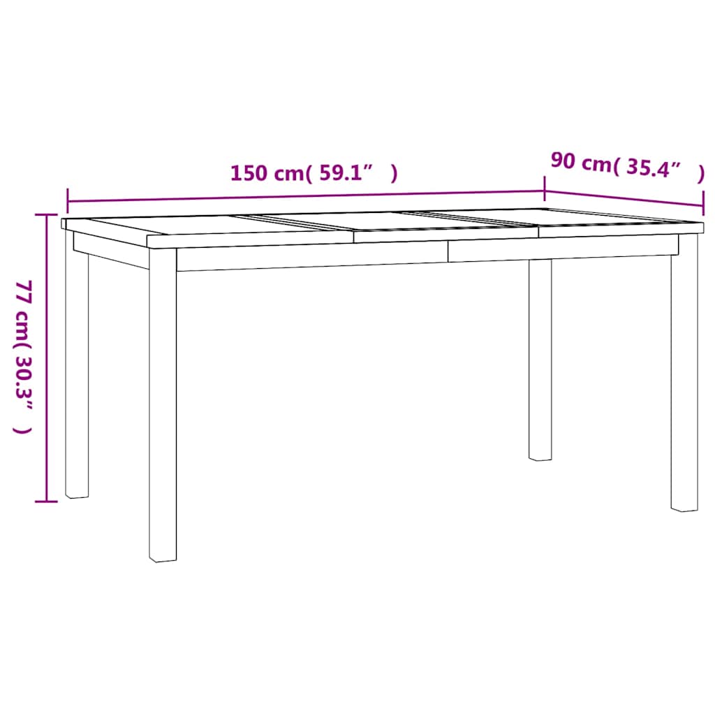 vidaXL 5 Piece Garden Dining Set Solid Wood Teak