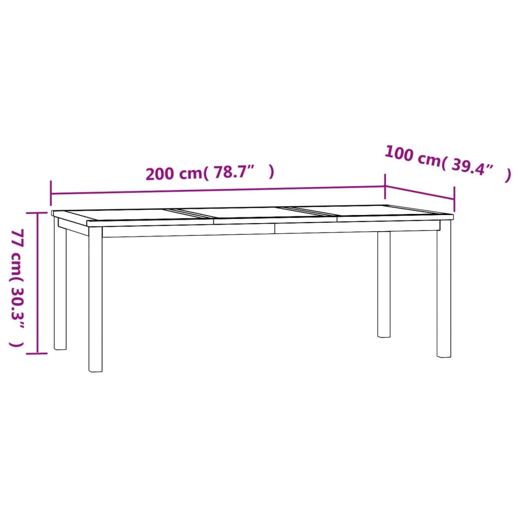 vidaXL 7 Piece Garden Dining Set Solid Wood Teak