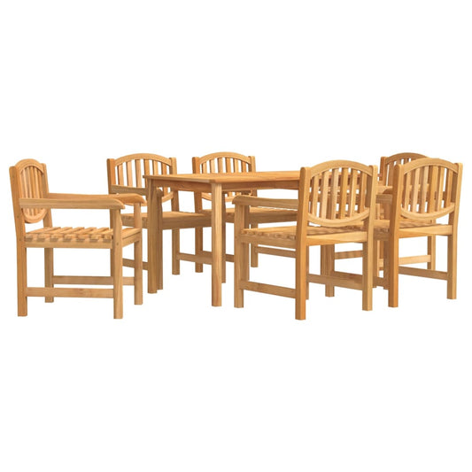 vidaXL Garden Dining Set | Natural Teak | 7 Piece | Stackable | Rectangular