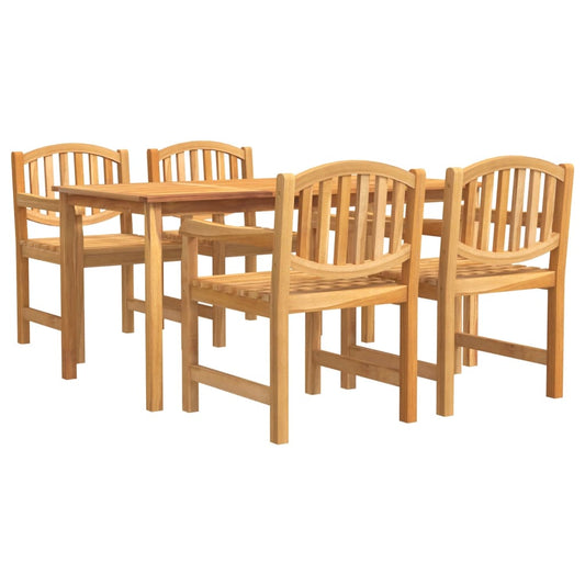vidaXL 5 Piece Garden Dining Set Solid Wood Teak