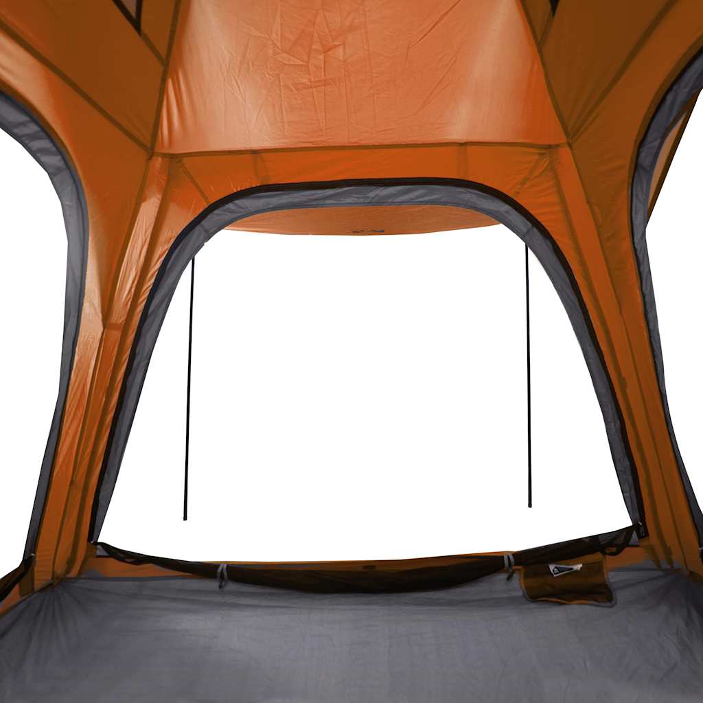 vidaXL Camping Tent 4-Person Grey and Orange Quick Release Waterproof