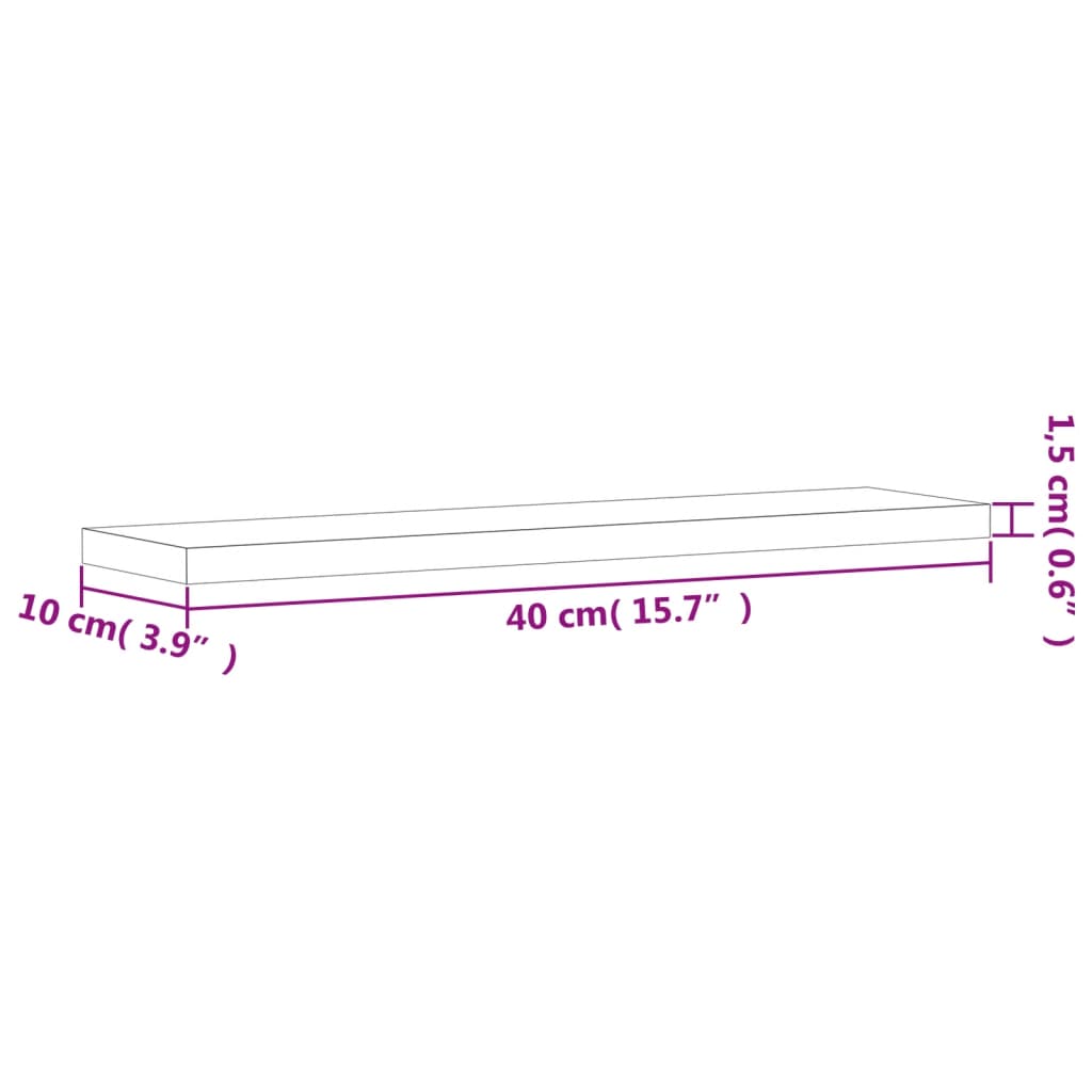 vidaXL Wall Shelves 4 pcs Smoked Oak 40x10x1,5 cm Engineered Wood
