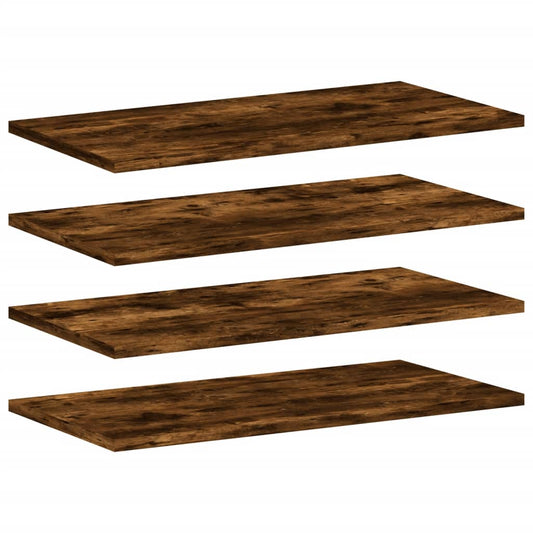 vidaXL Wall Shelves 4 pcs Smoked Oak 60x20x1,5 cm Engineered Wood