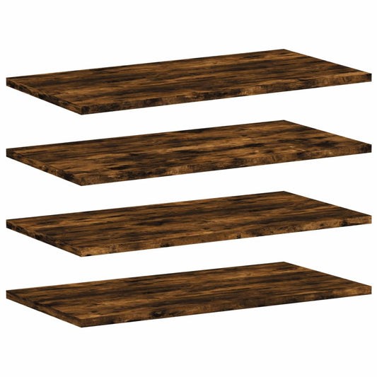 vidaXL Wall Shelves 4 pcs Smoked Oak 60x30x1,5 cm Engineered Wood