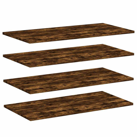 vidaXL Wall Shelves 4 pcs Smoked Oak 80x40x1,5 cm Engineered Wood