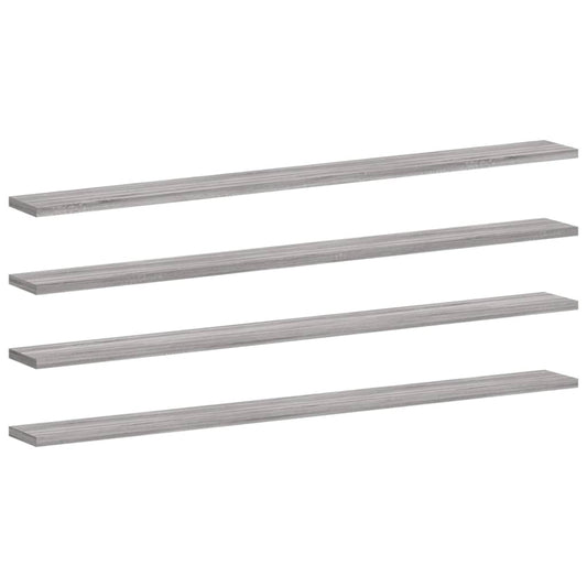 vidaXL Wall Shelves 4 pcs Grey Sonoma 100x10x1,5 cm Engineered Wood