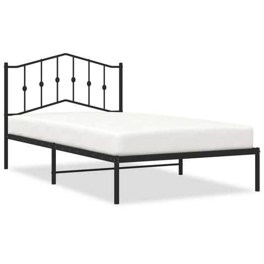 vidaXL Bed Frame | Black | Powder-coated Steel | Single | Bed Frame