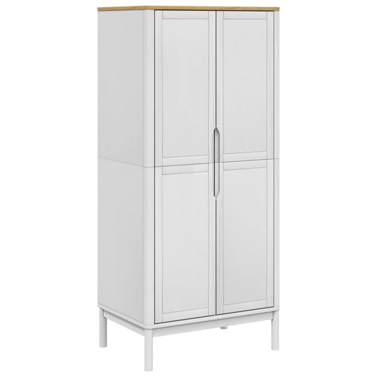 vidaXL Wardrobe "FLORO" White 77x53x171 cm Solid Wood Pine