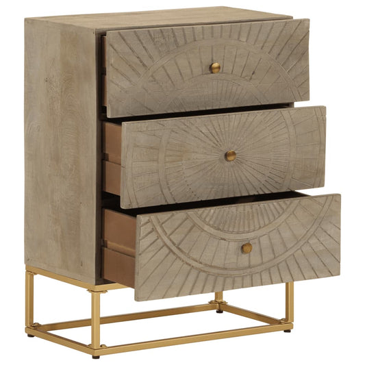 vidaXL Chest of Drawers 55x30x76 cm Solid Wood Mango and Iron