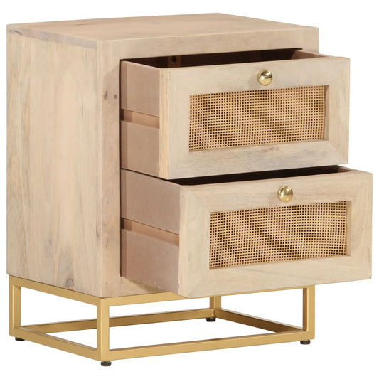 vidaXL Bedside Cabinet 40x30x50 cm Solid Wood Mango and Iron