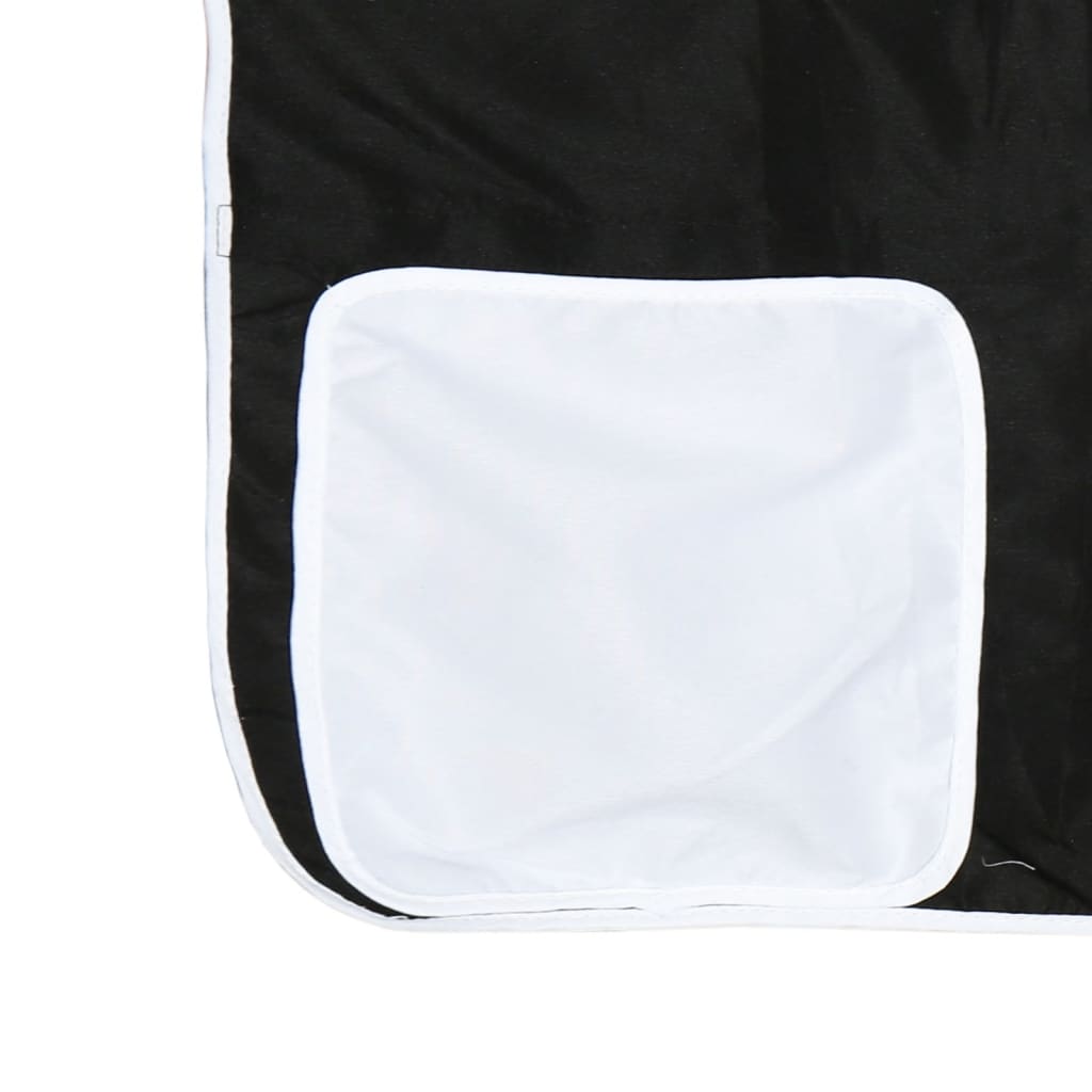 vidaXL Curtains for Loft Bed with Tunnel White and Black Polyester