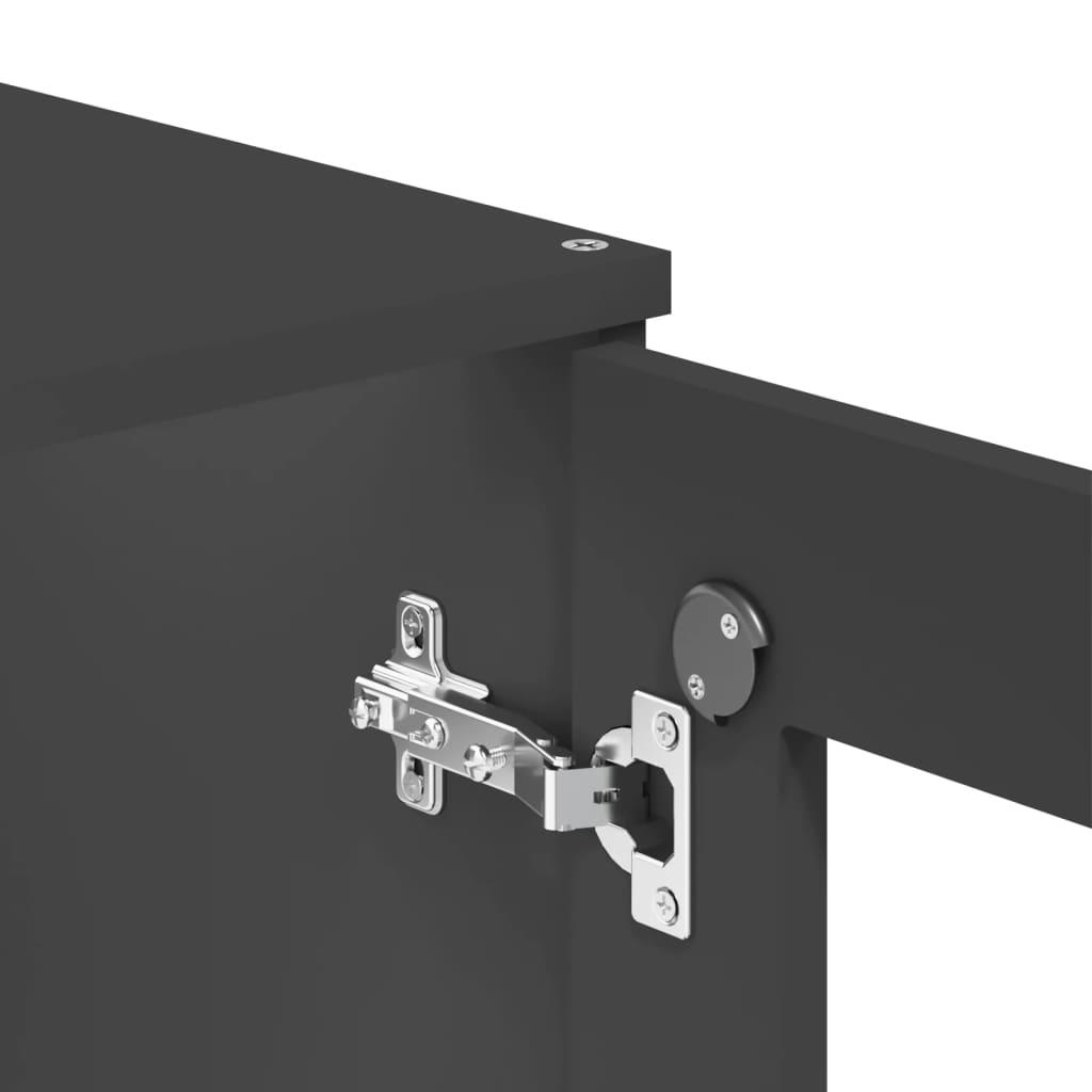 vidaXL Highboard "VIKEN" Anthracite Grey 80x40x190 cm Solid Wood Pine
