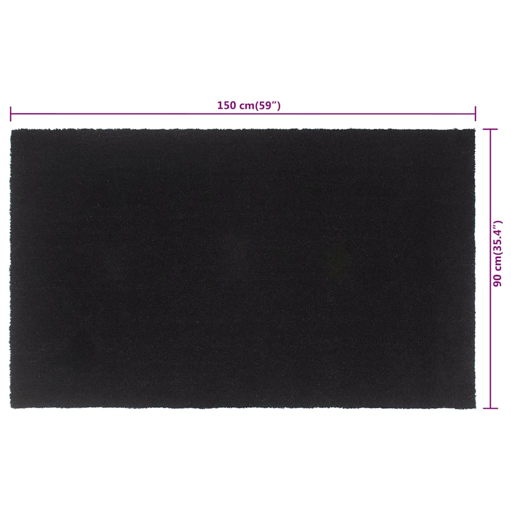 vidaXL Door Mat Black 90x150 cm Tufted Coir