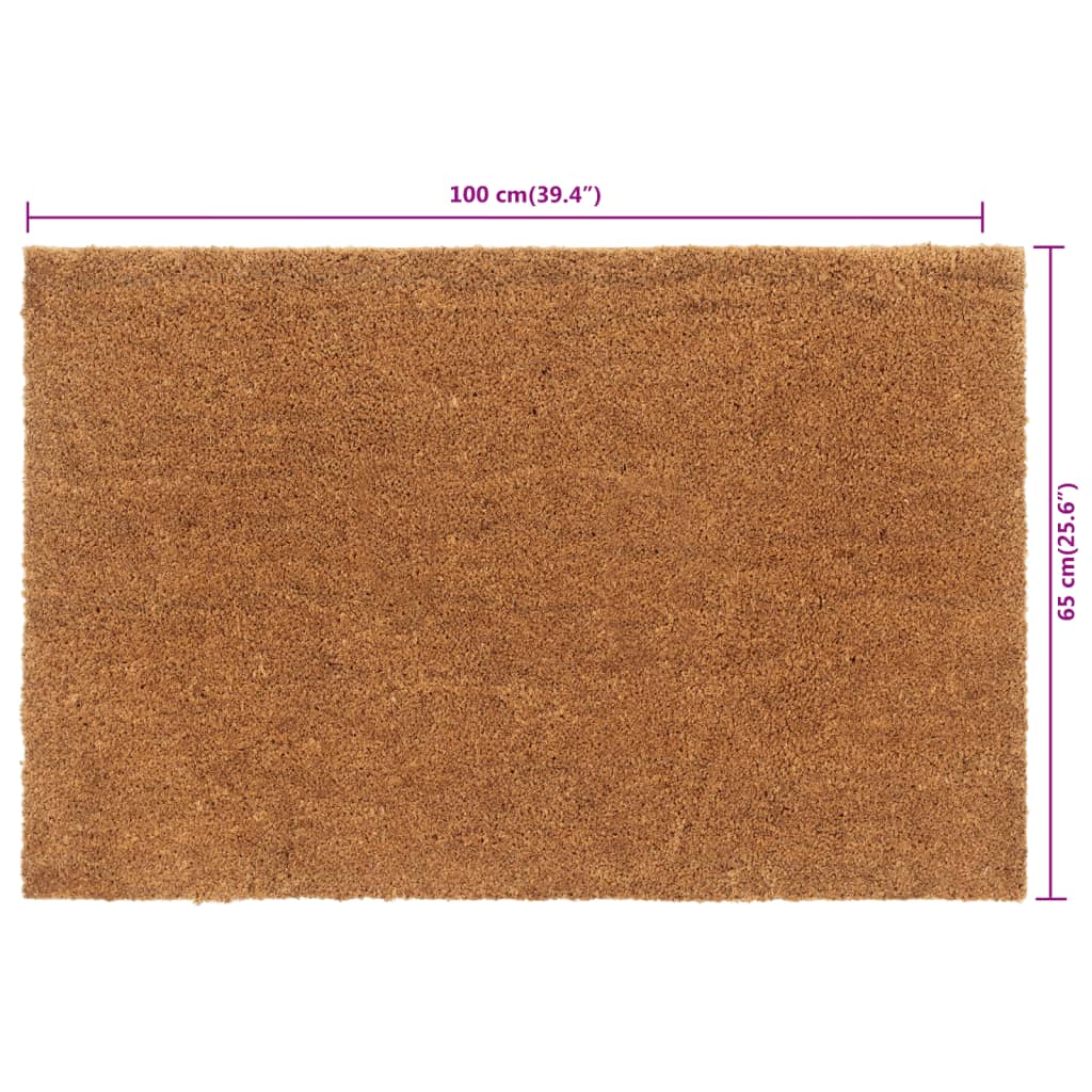 vidaXL Door Mat Natural 65x100 cm Tufted Coir