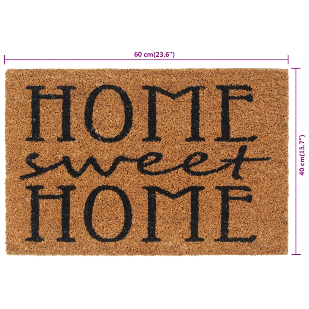 vidaXL Door Mat Natural 40x60 cm Tufted Coir