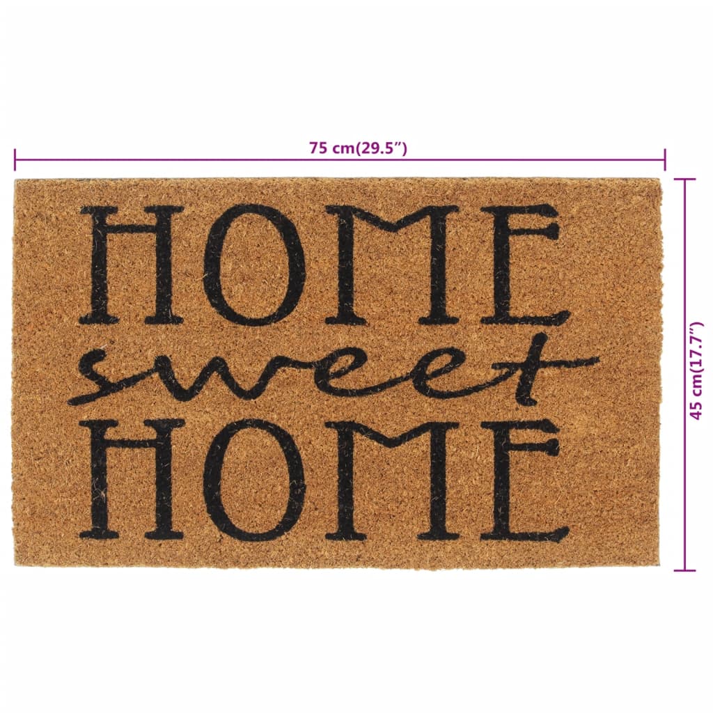 vidaXL Door Mat Natural 45x75 cm Tufted Coir