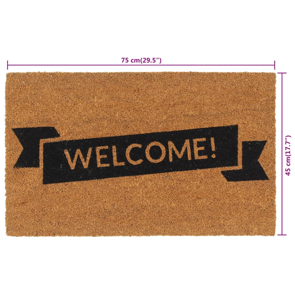vidaXL Door Mat Natural 45x75 cm Tufted Coir