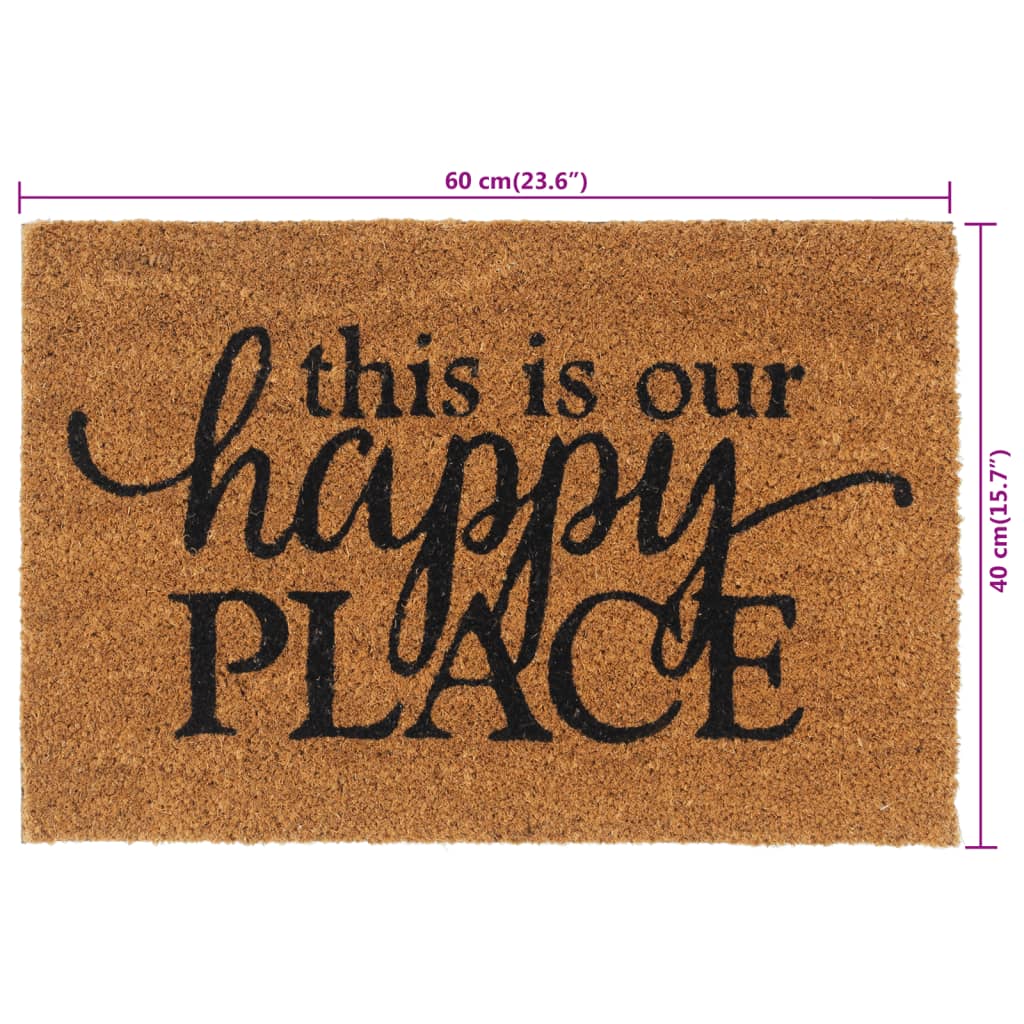 vidaXL Door Mat Natural 40x60 cm Tufted Coir