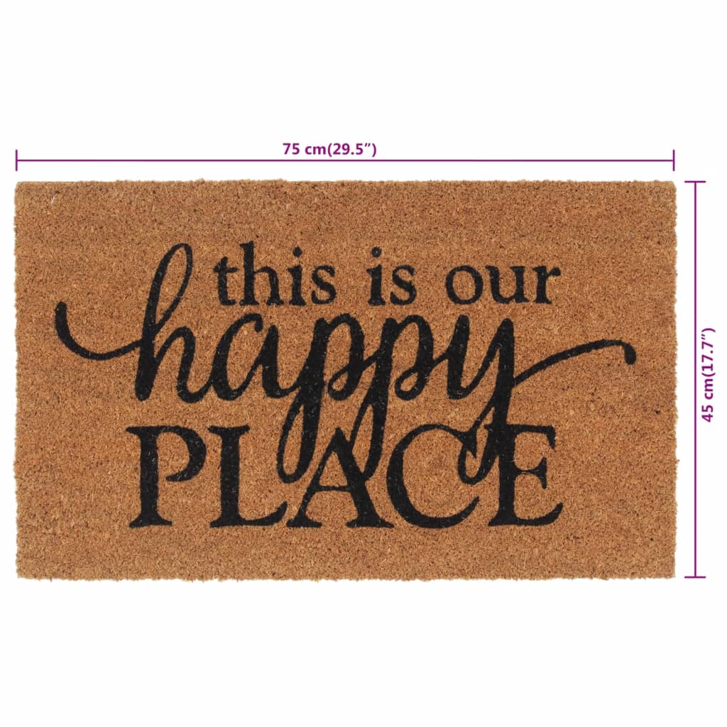vidaXL Door Mat Natural 45x75 cm Tufted Coir