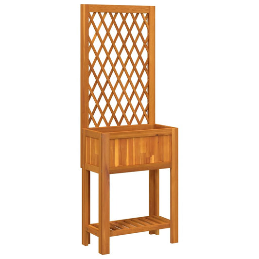 vidaXL Planter with Trellis and Shelf 55x29,5x152 cm Solid Wood Acacia