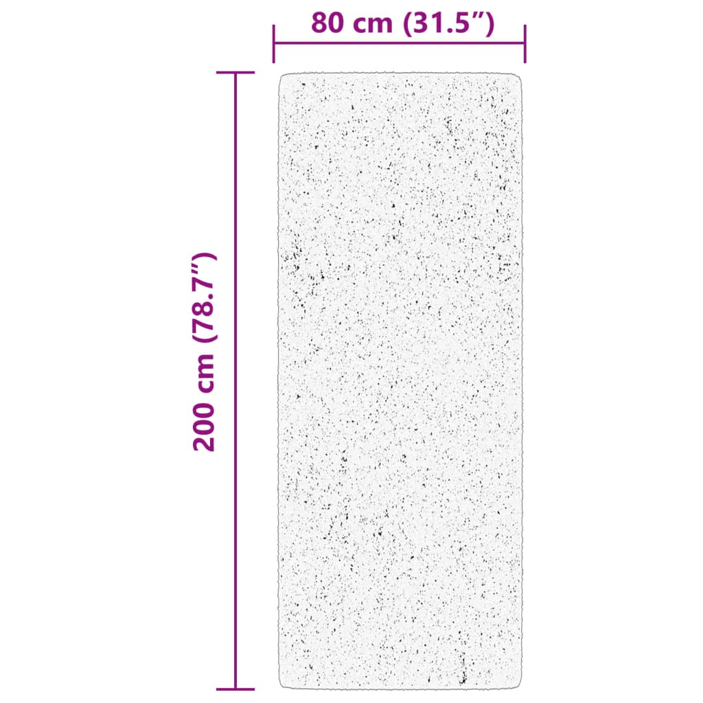 vidaXL Rug HUARTE Short Pile Soft and Washable Black 80x200 cm
