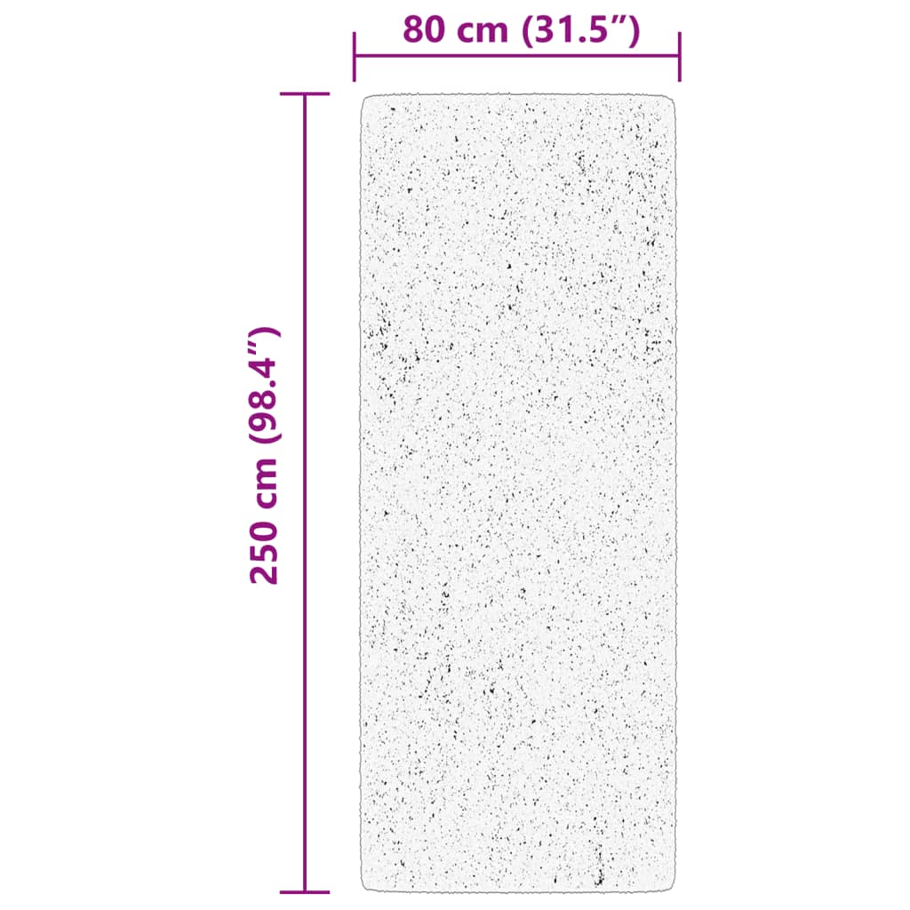 vidaXL Rug HUARTE Short Pile Soft and Washable Black 80x250 cm