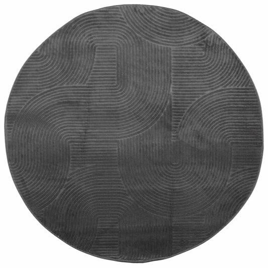 vidaXL Rug IZA Short Pile Scandinavian Look Anthracite Ø 200 cm