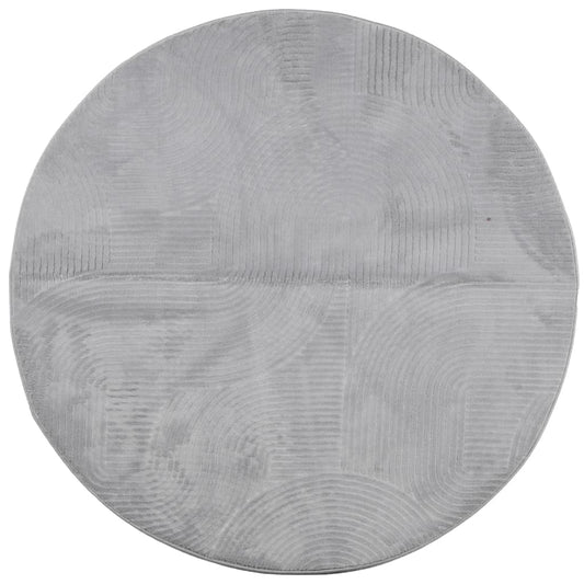 vidaXL Rug IZA Short Pile Scandinavian Look Grey Ø 100 cm