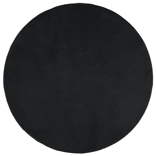 vidaXL Rug OVIEDO Short Pile Black Ø 200 cm