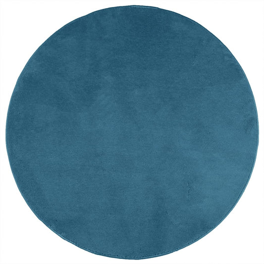 vidaXL Rug OVIEDO Short Pile Turquoise Ø 160 cm