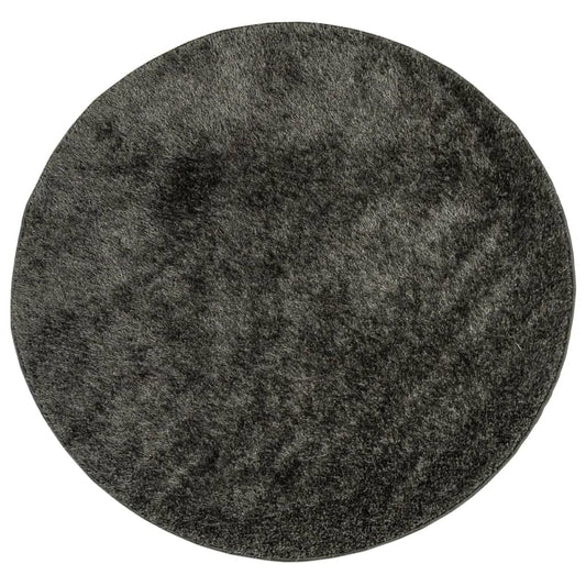 vidaXL Rug ISTAN High Pile Shiny Look Anthracite Ø 80 cm