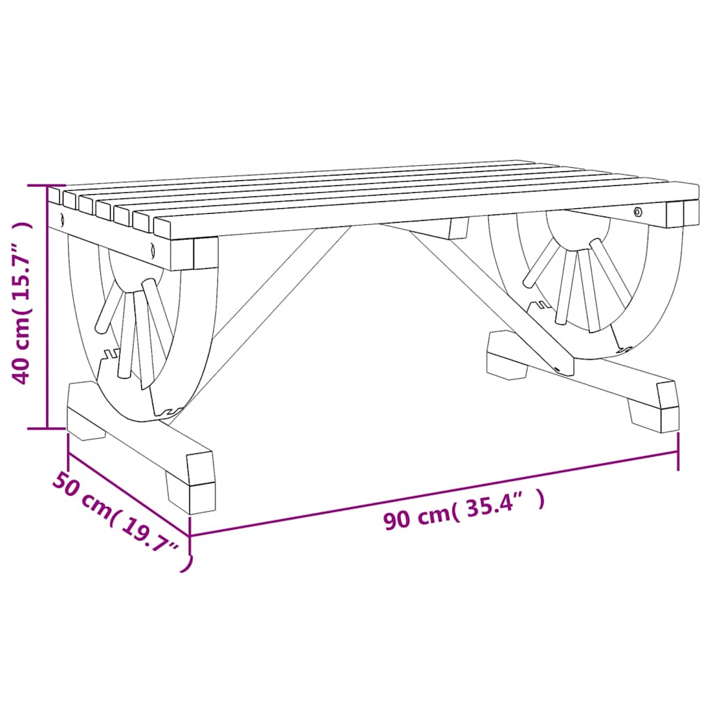 vidaXL Garden Coffee Table 90x50x40 cm Solid Wood Fir