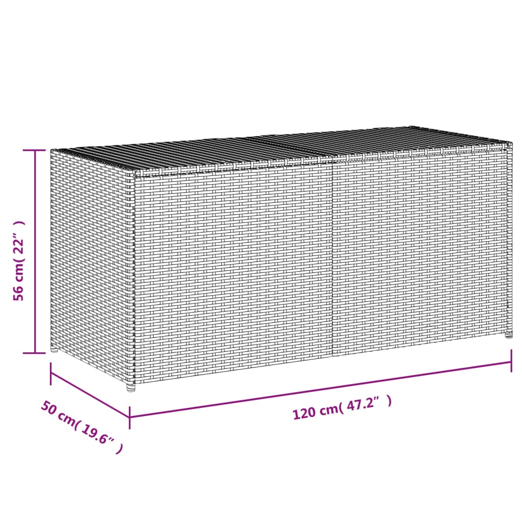 vidaXL Garden Storage Box Grey 283L Poly Rattan