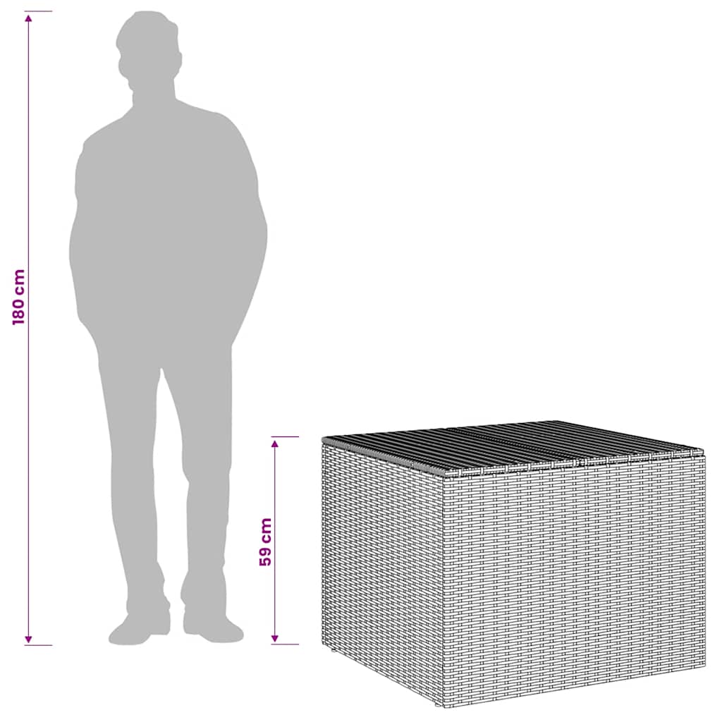 vidaXL Garden Storage Box Grey 291L Poly Rattan
