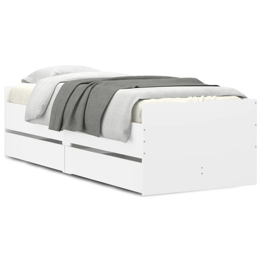 vidaXL Bed Frame | White | Engineered wood | Single | Bed Frame | Rectangular