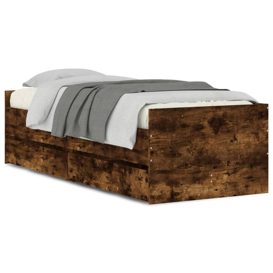 vidaXL Bed Frame | Smoked Oak | Engineered wood, Plywood | Single | Bed Frame
