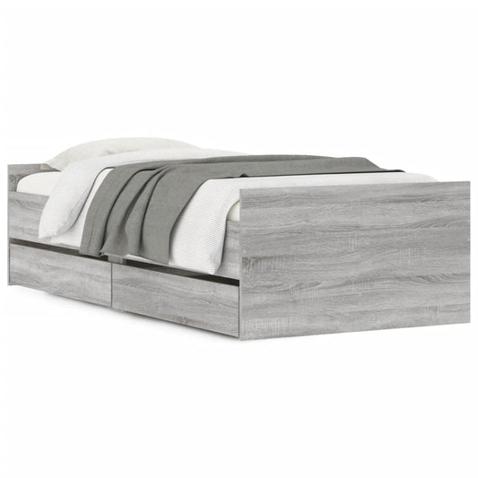 vidaXL Bed Frame | Grey sonoma | Engineered wood | Single | Bed Frame