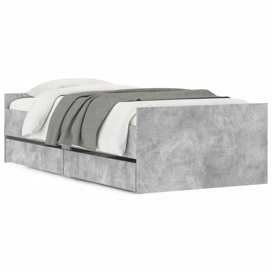 vidaXL Bed Frame without Mattress Concrete Grey 75x190 cm Small Single Small Single