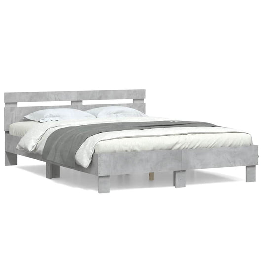 vidaXL Bed Frame without Mattress Concrete Grey 150x200 cm