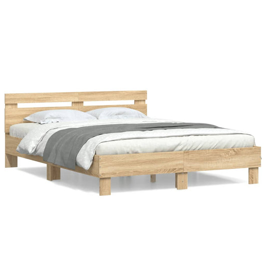 vidaXL Bed Frame | Sonoma Oak | Engineered wood, Plywood