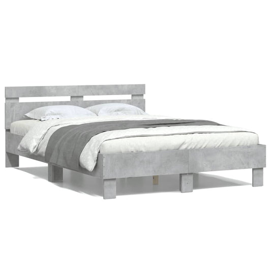 vidaXL Bed Frame | Concrete grey | Engineered wood | Double | Durable