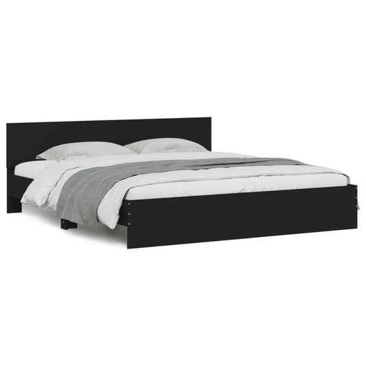 vidaXL Bed Frame | Black | Engineered wood | Super King | Bed Frame