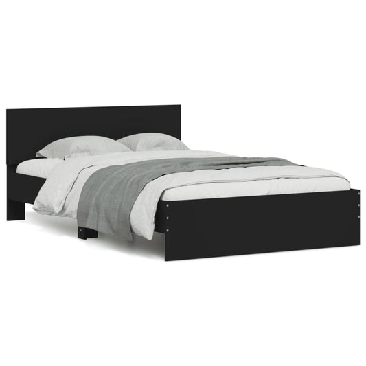 vidaXL Bed Frame | Black | Engineered wood | Double | Tough | Bed Frame