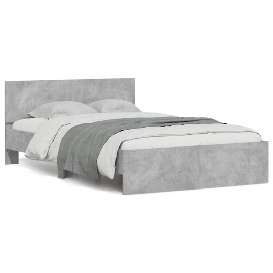 vidaXL Bed Frame | Concrete Grey | Engineered wood, Plywood | Small Double