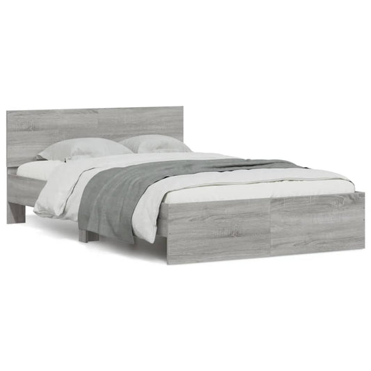 vidaXL Bed Frame | Grey Sonoma | Engineered Wood | Small Double | Durable