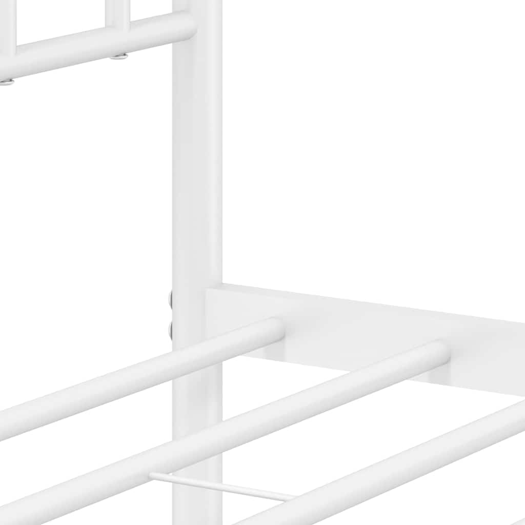 vidaXL Metal Bed Frame without Mattress with Footboard White 150x200cm