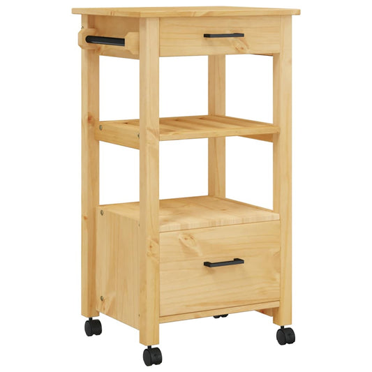 vidaXL Kitchen Trolley MONZA 48x40x88.5 cm Solid Wood Pine