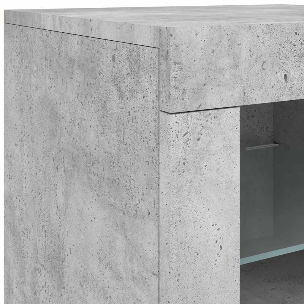 vidaXL Side Cabinet with LED Lights Concrete Grey Engineered Wood