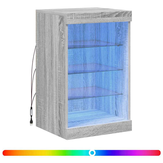vidaXL Sideboard with LED Lights Grey Sonoma 41x37x67 cm