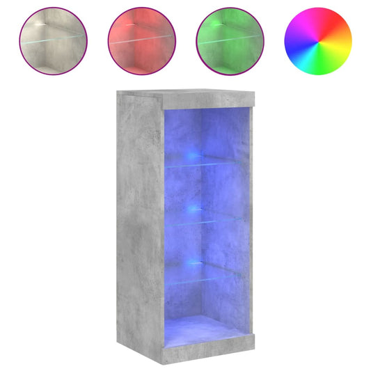 vidaXL Sideboard with LED Lights Concrete Grey 41x37x100 cm